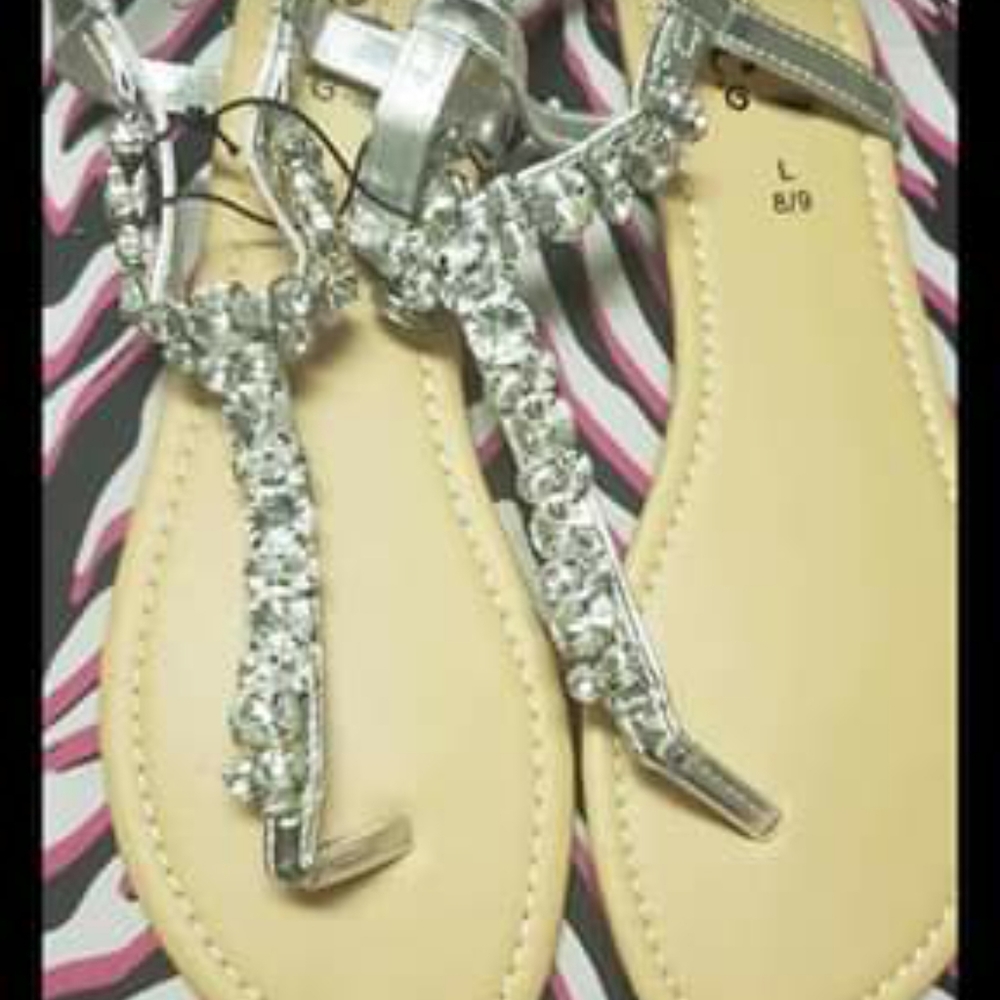 Silver sandals size 9-10